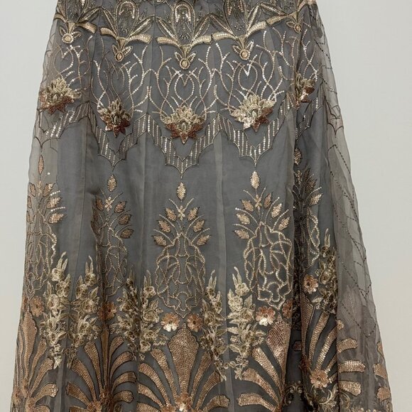 Organza long dress with chiffon dupatta - Picture 3 of 10